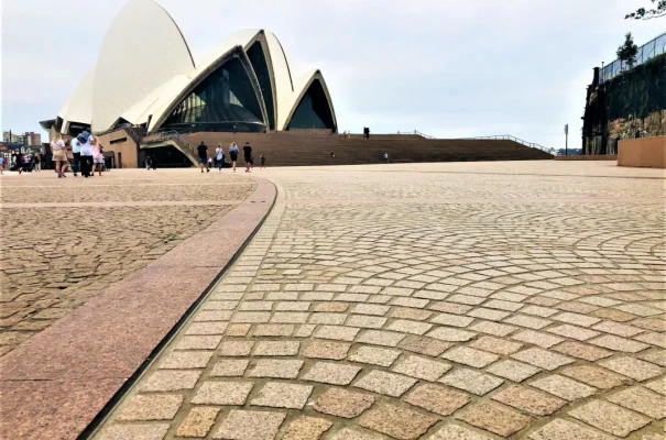 Sydney Opera House forecourt, Sydney (2011–2014). Inspection and quality control of stone used in production.